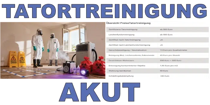 Tatortreinigung Preisliste Tatortreinigung Preisliste